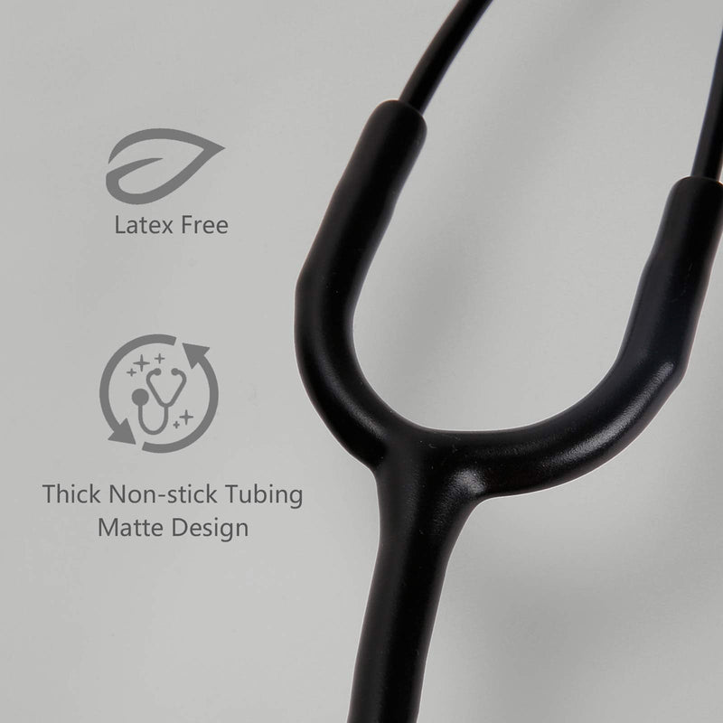 FriCARE Lightweight Dual Head Stethoscope for Medical Professionals Doctors, Aluminum Chestpiece and Headset (Black) Black - NewNest Australia