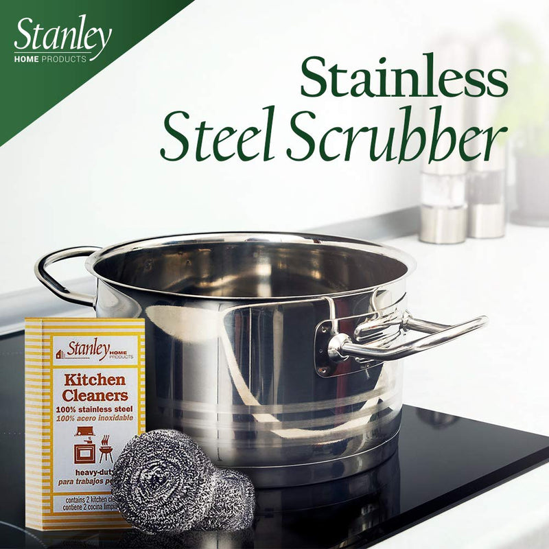 Stanley Home Products Stainless Steel Kitchen Scouring Cleaners (2 Cleaners Included) 1 Pack (2 Count) - NewNest Australia
