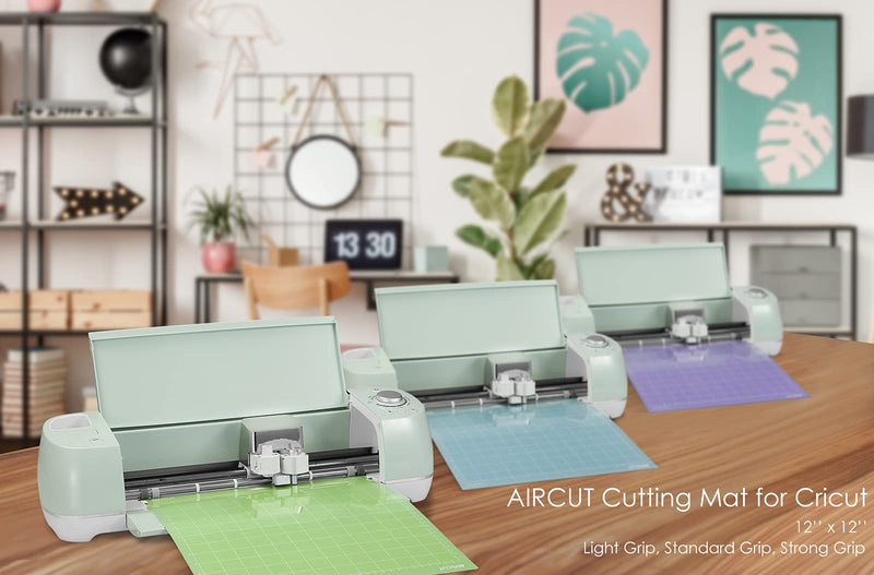 AIRCUT Light Grip Cutting mat for Cricut Maker/Explore Air 2/Air/One(12x12 Inch, 3 Mats) Light Adhesive Sticky Blue Quilting Cricket Cutting Mats Replacement Accessories for Cricut LightGrip 12''x12'' - NewNest Australia