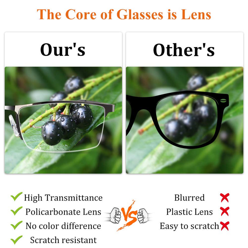 3 Pack Reading Glasses for Men, Metal Frame Blue Light Blocking Reading Glasses 3 Pack(gun/Black/Brown) 1.0 x - NewNest Australia
