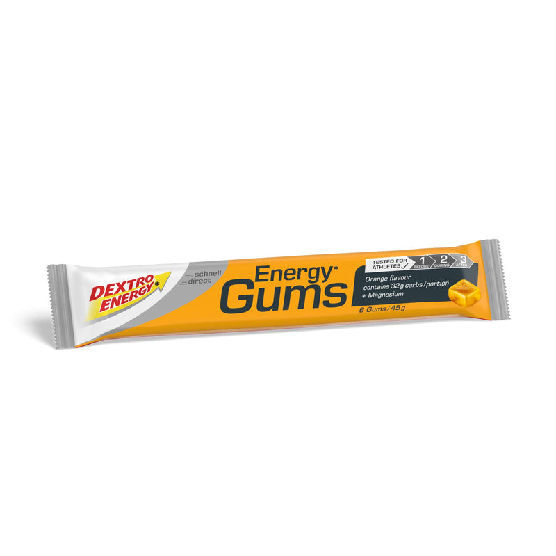 Dextro Energy Energy Gums - Delicious Vegan Carbohydrate Fruit Gum For Endurance Athletes - Alternative To Liquid Gel - Orange + Magnesium - 8 X 45 G (Pack Of 8) - NewNest Australia