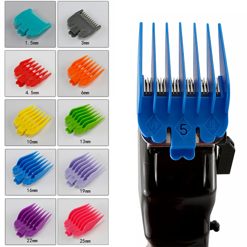 YUTOU Slide-on combs for clippers, 10 pieces hair clipper guide limit comb set - 1.5 mm to 25 mm hair trimmer attachments for choice hair clippers/trimmers for hairdresser salon tools - NewNest Australia