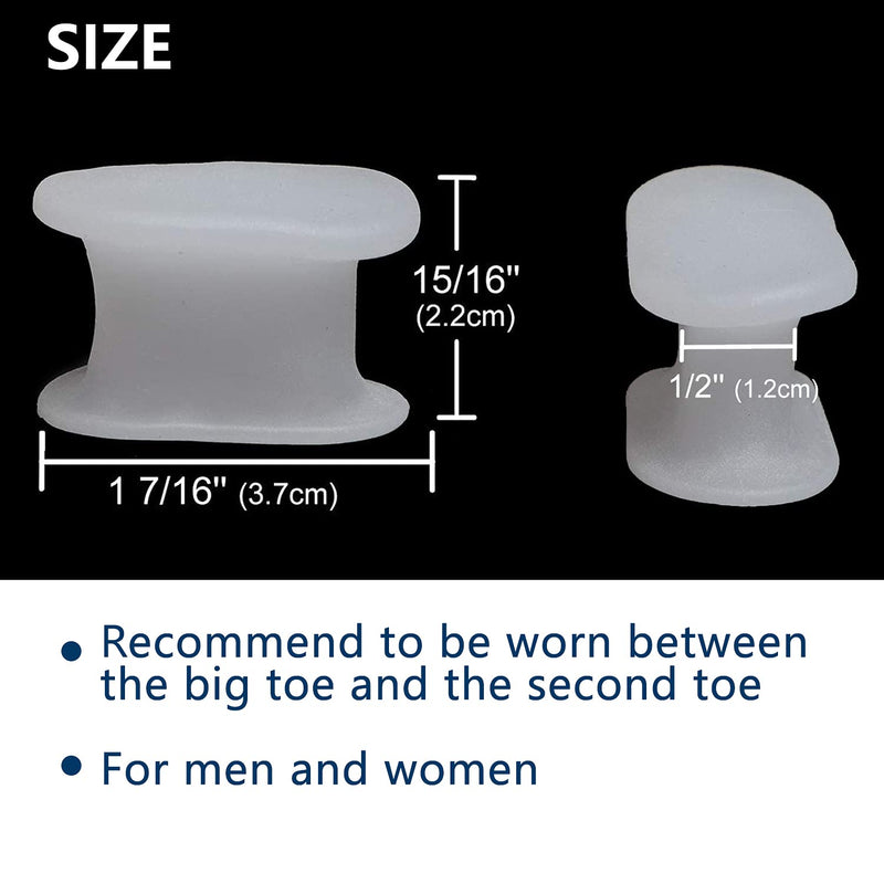 PrettSole 6 Pairs Toe Separators(1/2' Thick), Silicone Toe Spacer, Bunion Relief Pads to Temporarily Correct Big Toe & Relieve Bunion Pain, Overlapping Toe - NewNest Australia
