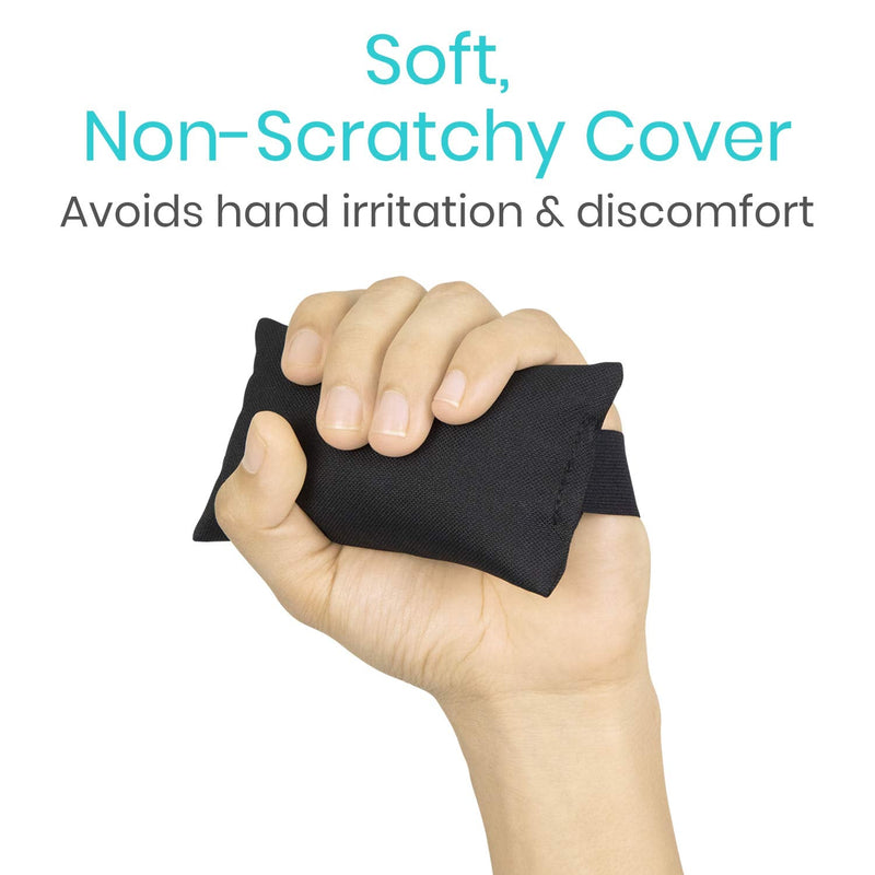Vive Palm Grip Protector (3 Pack) - Hand and Finger Contracture Cushions - for Arthritis, Skin Breakdown, Exercise Strength - Comfortable Elastic Band Sized for Men and Women - Stroke Patient Rehab Black - NewNest Australia