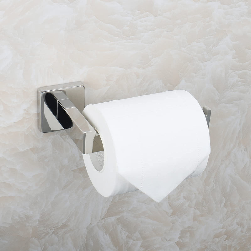 NearMoon Bathroom Square Toilet Paper Holder, Premium SUS304 Stainless Steel Rustproof Wall Mounted Toilet Roll Holder for Bathroom, Kitchen, Washroom (Polished Chrome) Polished Chrome - NewNest Australia
