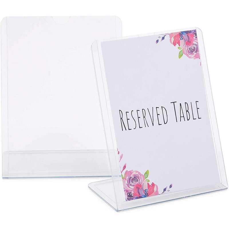 Clear Slant Back Acrylic Sign Holder, Vertical Display Stand (5 x 7 in, 6 Pack) - NewNest Australia