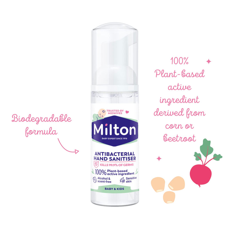 MILTON Antibacterial Hand Sanitiser 50ml - Disinfects Hands In Seconds, Suitable For Babies From 3 Months Old, Children and the Whole Family - NewNest Australia