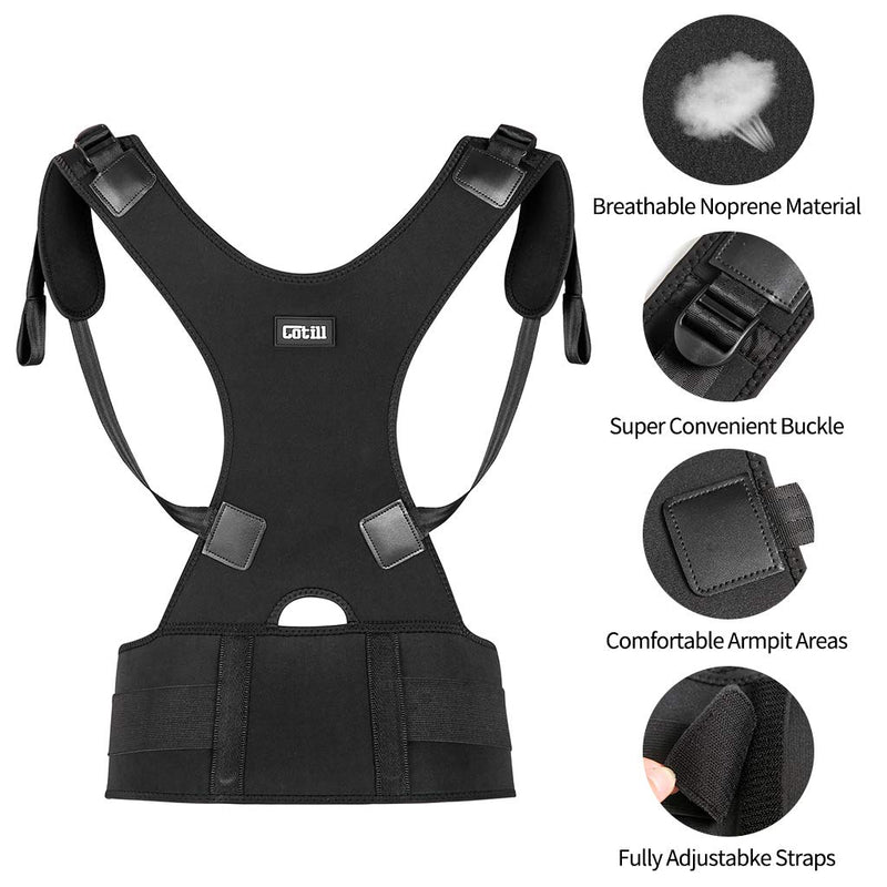 Back Brace, Lumbar Shoulder Posture Corrector for Upper and Lower Back, Spinal Support for Women and Men, Adjustable Neoprene Belt Strap for Relief Back Pain (Large) L (Pack of 1) - NewNest Australia