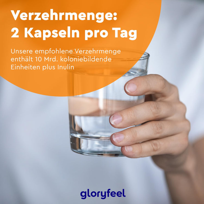 Gloryfeel Probivia Probiotics Capsules, 200 Gastro-Resistant Capsules, 18 Bacterial Strains + Inulin With Lactobacillus And Bifidobacterium, Laboratory Tested Production In Germany - NewNest Australia