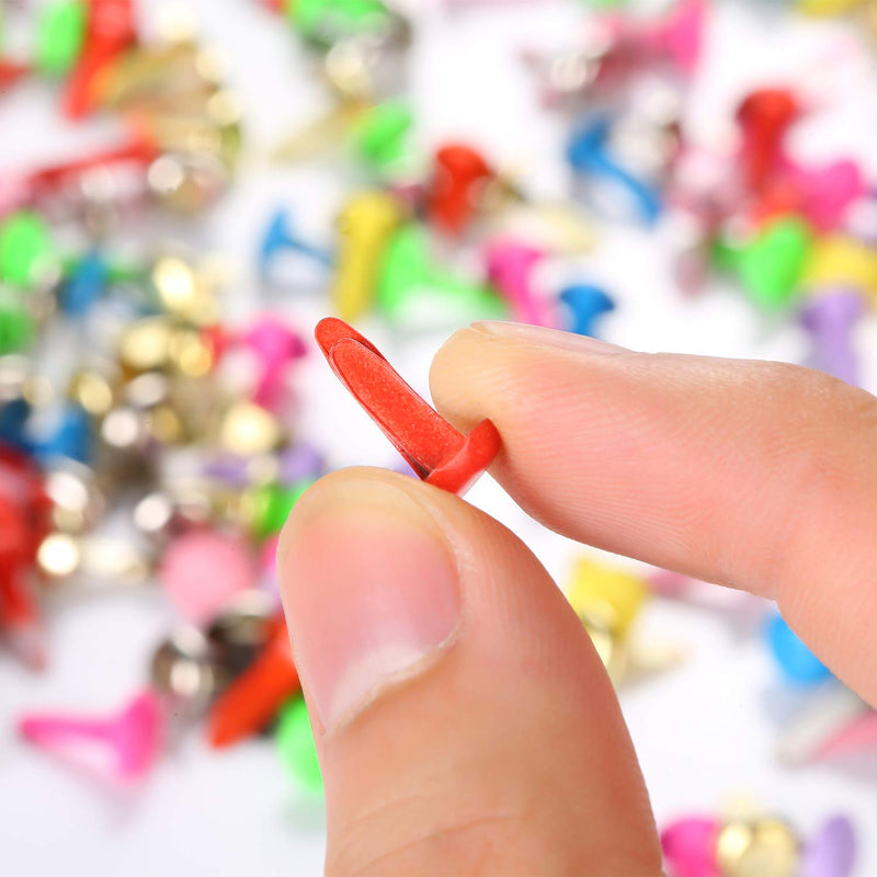 moinkerin 200 Pcs Mini Brads Metal Brad Fasteners Split Pins Pastel, 0.3 x 0.47 inch Multicolor Round Brads for Paper Craft DIY Stamping Scrapbooking A-multicolor - NewNest Australia