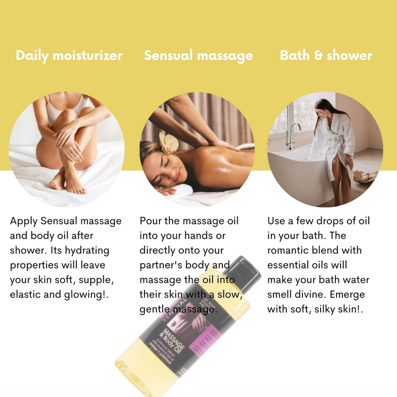 LOVE PLAY Massage and Body Oil for Couples - Aromatic Massage Oil for Women and Men - with Relaxing Essential Oils (6.76 oz) - NewNest Australia