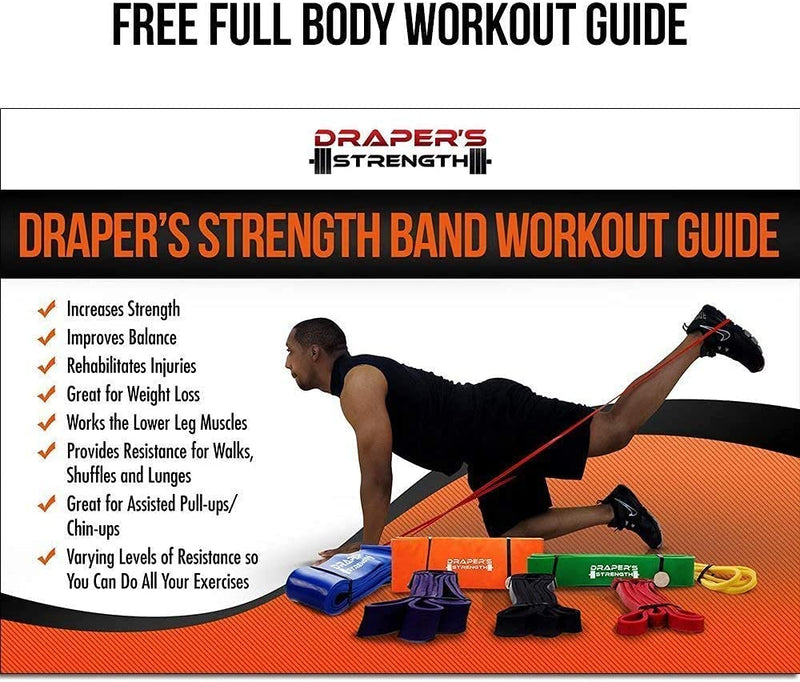 Draper's Strength Heavy Duty Resistance Stretch Loop Bands for Powerlifting Workout Exercise and Assisted Pull Ups #01 Yellow - NewNest Australia
