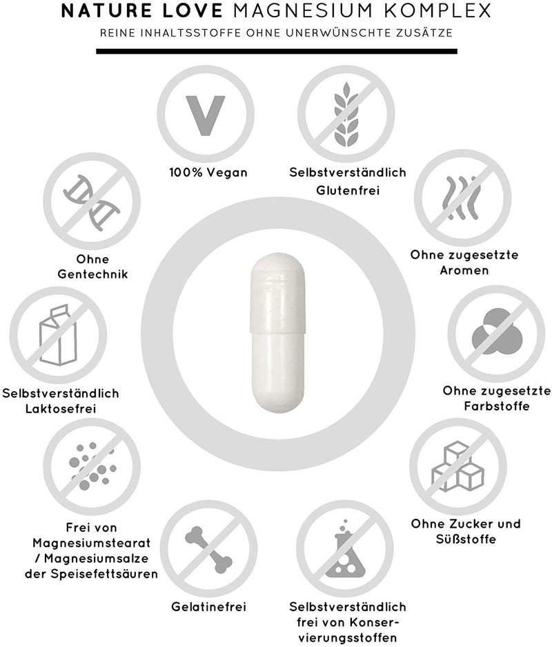 Magnesium Complex, 400 Mg Elementary Magnesium Per Daily Dose, Magnesium Citrate, Magnesium Oxide, Magnesium Bisglycinate, Magnesium Malate, Magnesium Ascorbate, Vegan And High Dosage - NewNest Australia