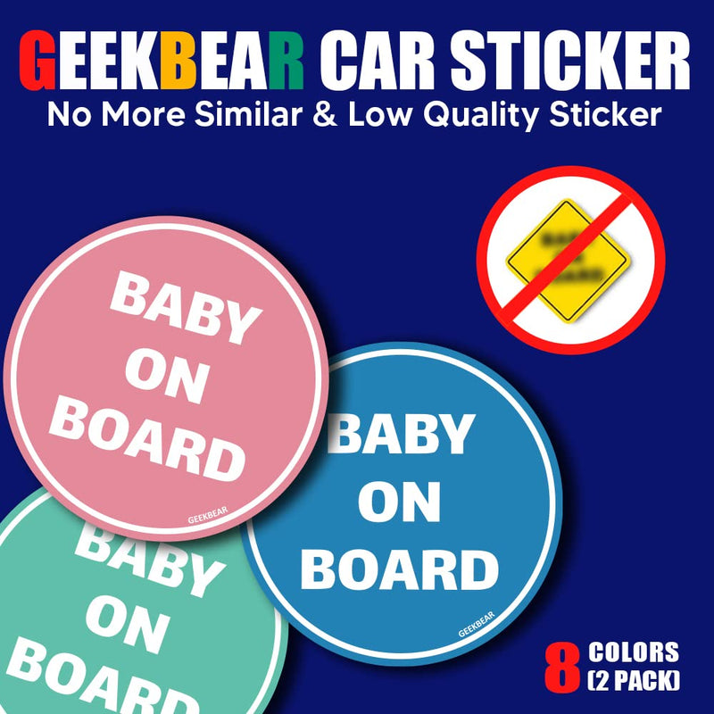 GEEKBEAR Baby on Board Sticker for Cars (Apricot - 2 Pack) - Baby on Board - No Magnet or Suction Cup - Baby on Board Safety Sign - Cute and Funny Baby in Car Sticker Decal for Window Bumper Apricot - NewNest Australia