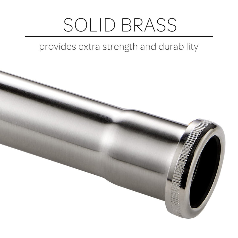 Brass Slip Joint Extension Tube 1-1/4” OD x 12” with Nut and Rubber Washer, P Trap Extension Tube, Sink Drain Tailpiece Tube Extension, Brushed Nickel - NewNest Australia