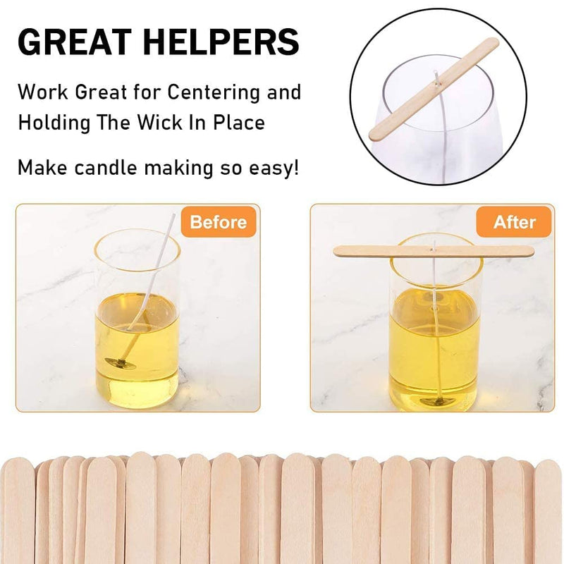 Wooden Candle Wick Holders Pack of 150pcs Wick Centering Devices Candle Wick Bars for Candle Making … (4.5inch - 150pcs) 4.5inch - 150pcs - NewNest Australia