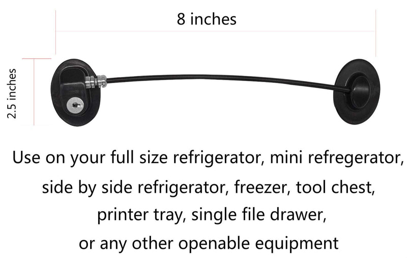 Refrigerator Door Lock with 2 Keys, File Drawer Lock, Freezer Door Lock and Child Safety Cabinet Lock by REZIPO Black 1 - NewNest Australia