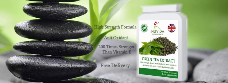 Green Tea Capsules - 90 High Strength Green Tea Extract Capsules - A Natural Green Tea Supplement and Powerful Antioxidant - Vegan and Vegetarian Friendly - NewNest Australia