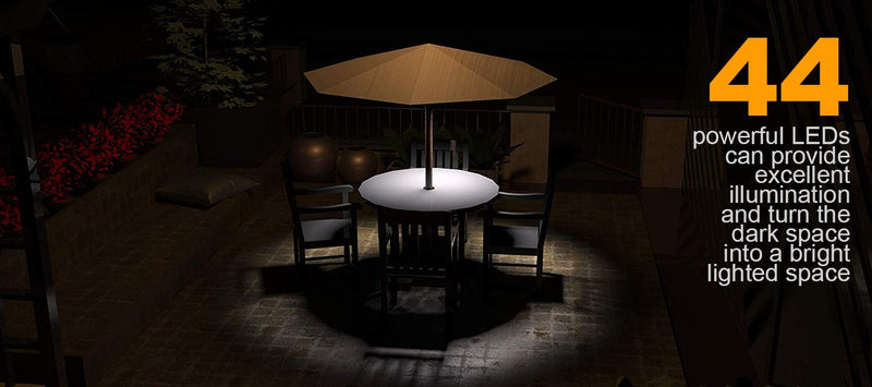 Umbrella Light, Magictec 44 LED Patio Umbrella Cordless Lights with 3 Lighting Modes Operated by 4 AA Battery (NOT INCLUDE) for Patio Umbrellas Camping Tents or Outdoor Use - NewNest Australia