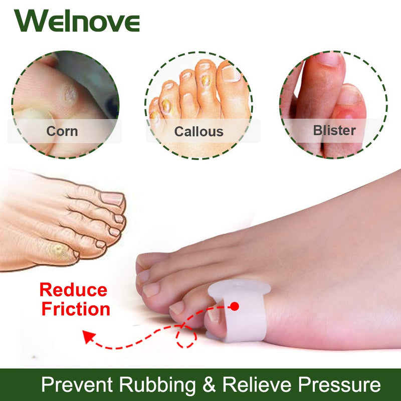 Welnove Gel Toe Separator, Pinky Toe Spacers, Little Toe Cushions for Preventing Rubbing & Relieve Pressure (Pack of 12) - NewNest Australia