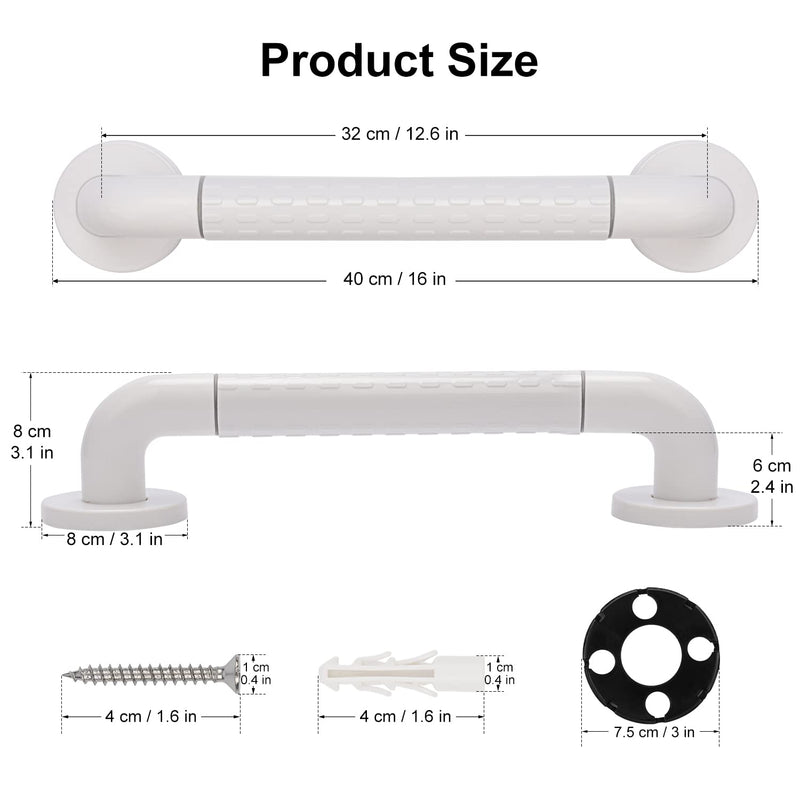 supregear Bathroom Grab Bar Rail, 40 cm Non-Slip ABS 304 Stainless Steel Bathroom Handle Balance Grab Bar for Elderly Children Bathtub Toilet Bedroom, Concealed Screw Wall Mounted - NewNest Australia