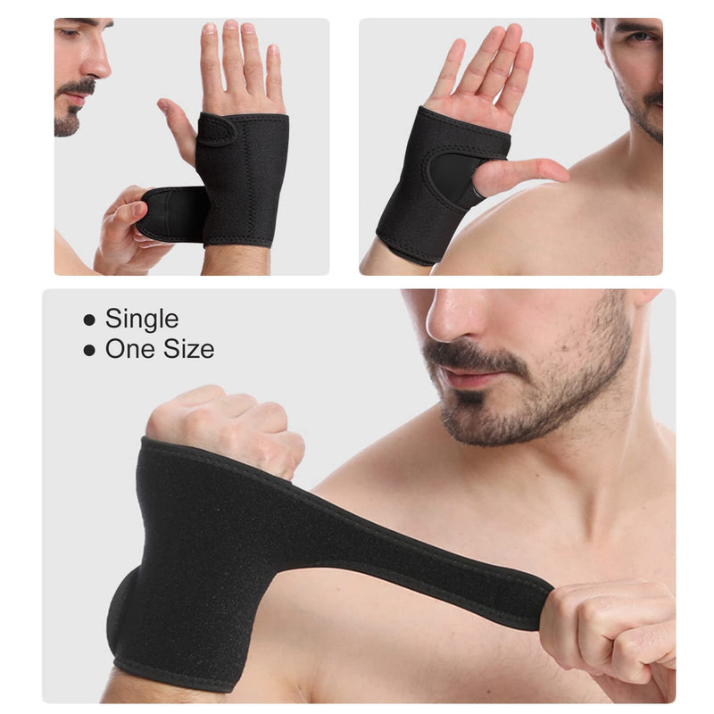 Wrist Splint Support Brace Compression Wrist Brace Elastic Adjustable Carpal Tunnel Support with Metal Strip for Sports, Fitness, Arthritis, Tendonitis One Size Single (Left Hand, Black) Left Hand - NewNest Australia