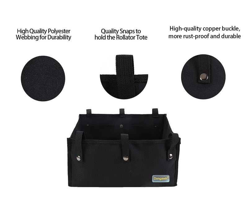 Dongawin Walker Bag Under Seat for Wheel Rollator, Rollator Bag Tote Organizer Pouch Storage to Walkers for Senoirs, Walker Accessories. (large, black) large - NewNest Australia