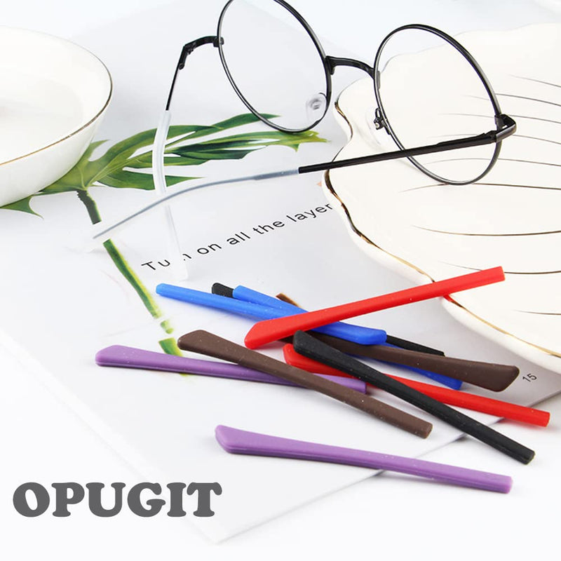 OPUGIT Eyeglass Replacement Temples, Silicone Eyeglass End Tips Ear Sock Pieces Tube Sleeve for Thin Metal Eyeglass Legs, 8 Pairs,Black Black - NewNest Australia