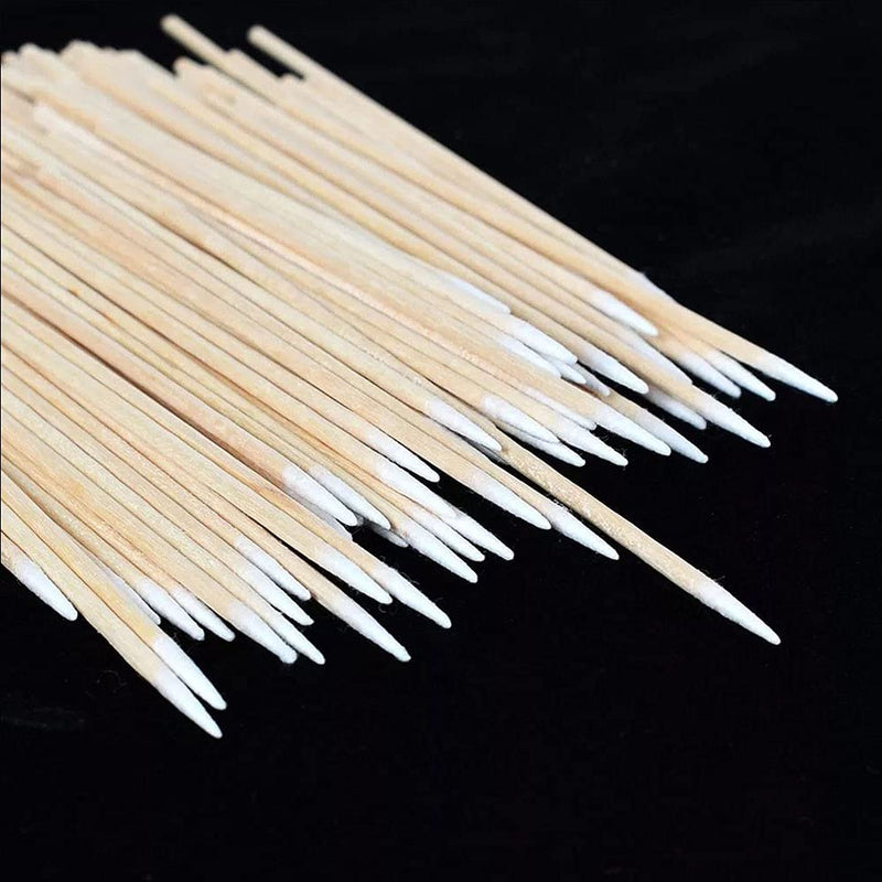 400pcs Microblading Cotton Swab with Wood Handle Small Pointed Tip Head for Eyebrow Tattoo Beauty Make-up Color Nail Seam Dedicated Dirty Picking Sticks - NewNest Australia