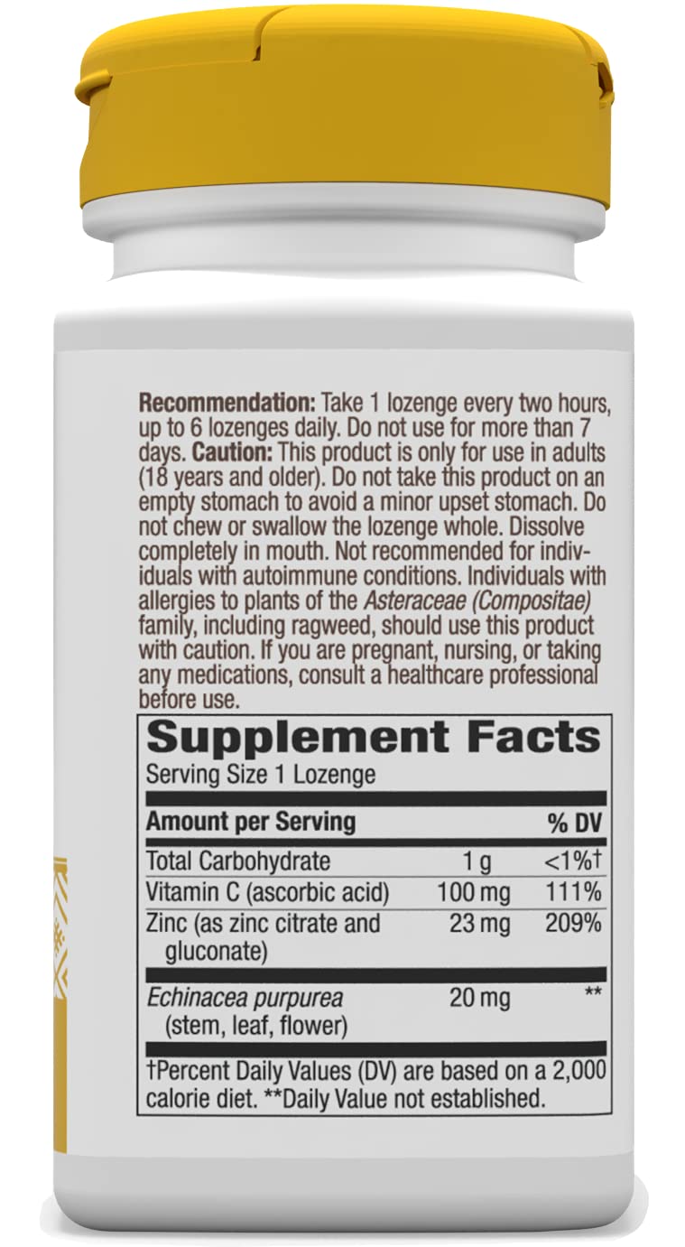 Nature's Way Zinc Lozenge with Echinacea & Vitamin C Wild Berry Flavor, 60 Lozenges 60 Count (Pack of 1) - NewNest Australia