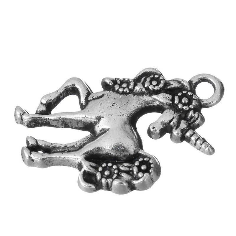 WiYould 50pcs Unicorn Charms Pendants for Necklace Earring Bracelet Keychain DIY Jewelry Making Supplies, Antique Silver - NewNest Australia