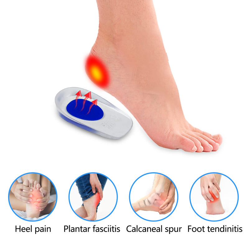 Newpop 3 pairs of heel spur insoles, gel heel cups, silicone, professional heel cushion insoles, heel pads for shoes, orthopedic gel insoles for relieving plantar fasciitis, Achilles pain (S) S (34-39) - NewNest Australia