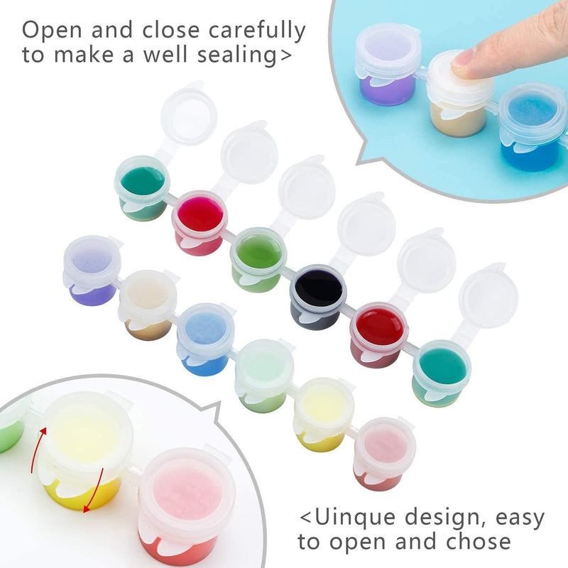 36 Empty Paint Pots with Lids, 5 ml/0.17 oz Clear Paint Cup Pot Strips with Lids, Easy to Open Painting Arts Crafts for Kids Classroom School Painting Art Supplies - NewNest Australia