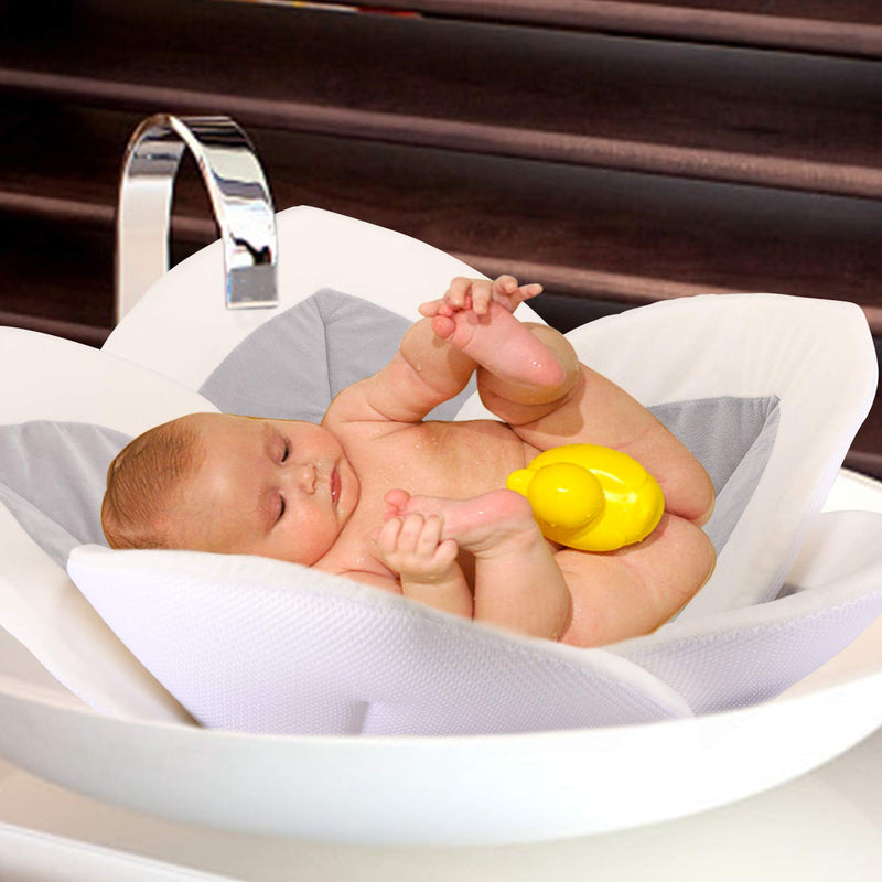 Baby Bath - Flower Baby Bath Pad Infant Bathtub Mat for Bathtub Tub Sink - Gray2 Gray-2 - NewNest Australia
