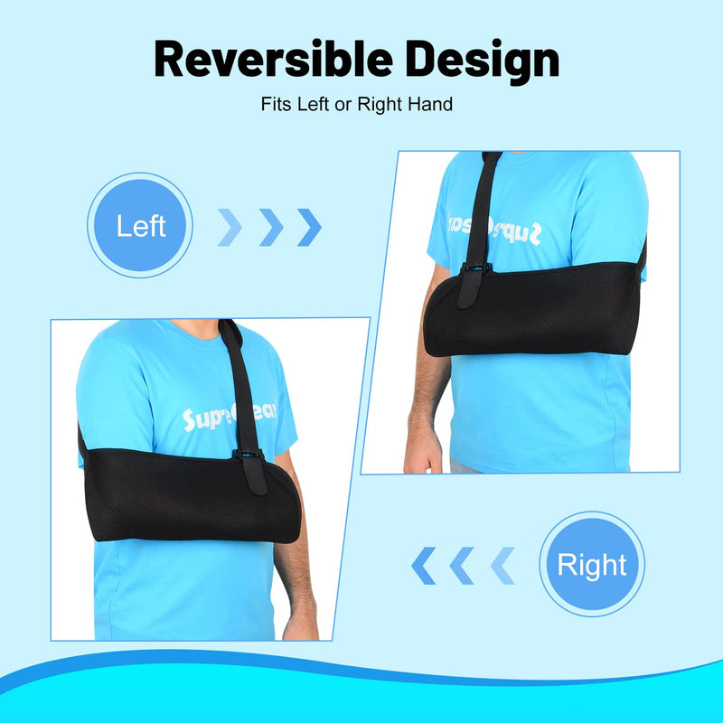 supregear Arm Sling, Lightweight Adjustable Mesh Shoulder Immobilizer Rotator Cuff Arm Swathe Support Brace for Shoulder Injury, Broken & Fractured Bones, Fits Left and Right Arm Men and Women, L - NewNest Australia