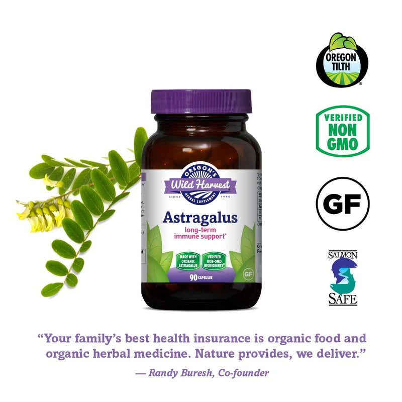 Oregon's Wild Harvest, Certified Organic Astragalus Capsules for Immunity Support, 1125 MGS, 90 Ct 90 Count (Pack of 1) - NewNest Australia