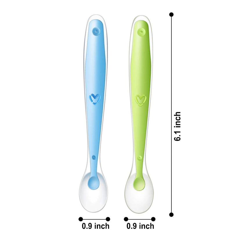 PandaEar Baby Silicone Soft Spoons| Training Feeding for Kids Toddlers Children and Infants| BPA Free 6 Pack| Great Gift Set |Gum-Friendly First Stage - NewNest Australia