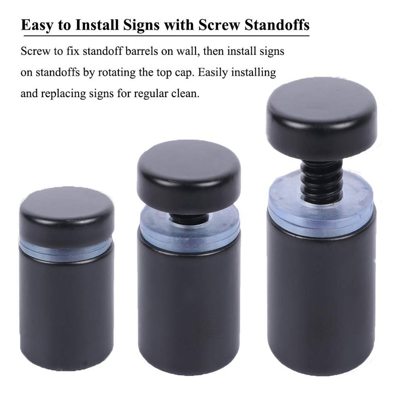 Osring 3/4 x 1 Inch Sign Standoffs Hardware 16 Pack, Stainless Steel Screw Standoffs Wall Mounting Signage Holder for Acrylic Board, Glass Panel and Plexiglass Picture, Black 3/4"x1" - NewNest Australia