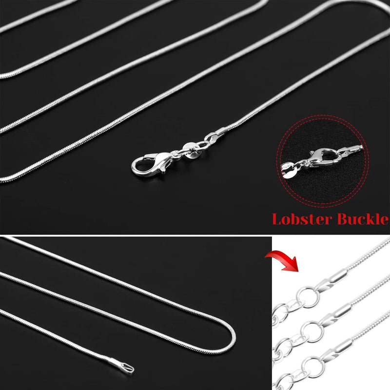 Paxcoo 30 Pack Necklace Jewelry Chain Bulk Silver Snake Chain Necklace for Jewelry Making, 1.2 mm (22 Inches) - NewNest Australia