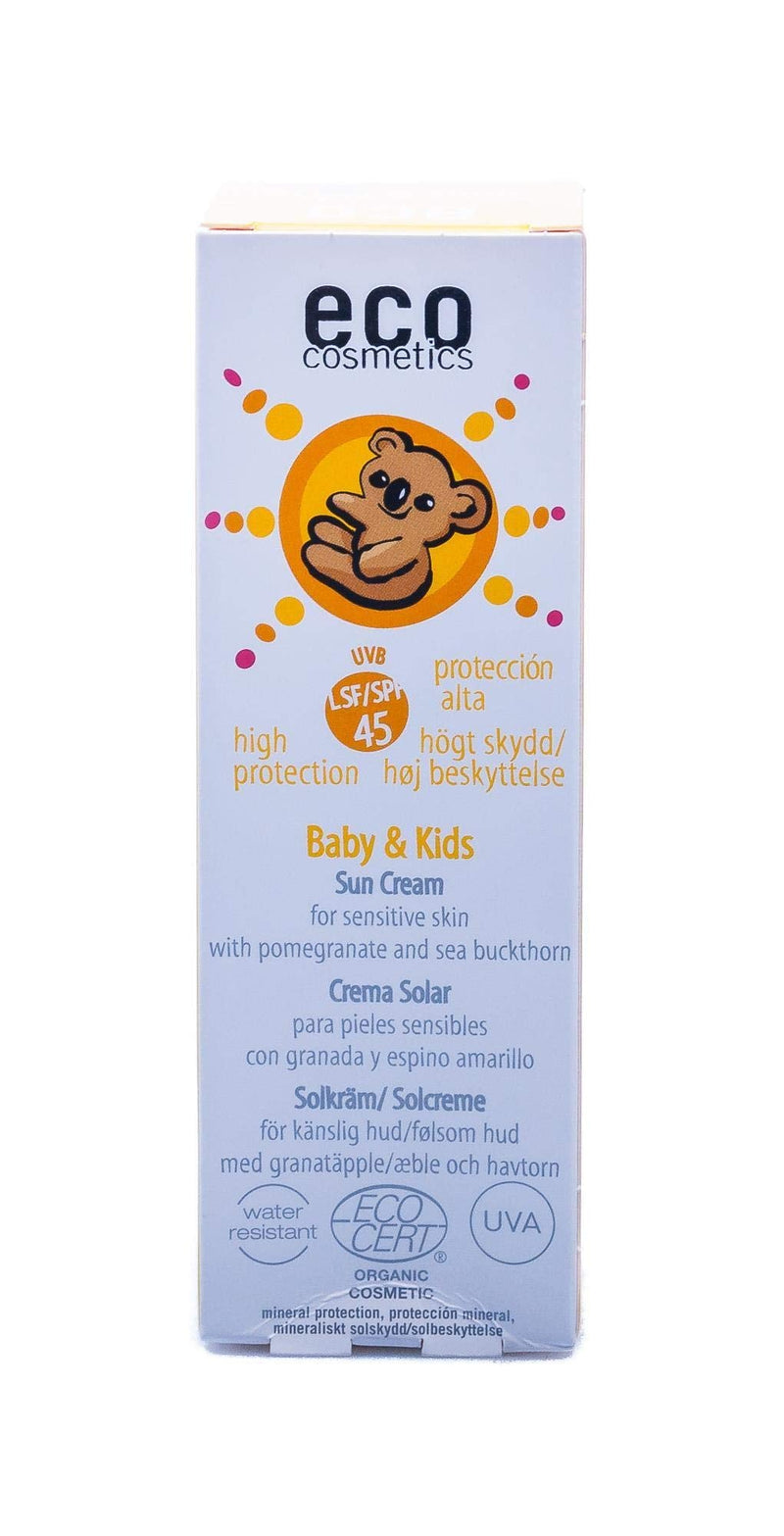 eco cosmetics Baby sun cream SPF45, waterproof, vegan, without microplastics, natural cosmetics for face and body, 1 x 50ml 50 ml (pack of 1) - NewNest Australia