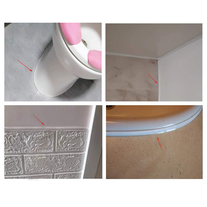 Caulk Strip Self Adhesive, PU Caulk Tape for Bathtub Bathroom Toilet Kitchen(W:7.5MM,White) White - NewNest Australia