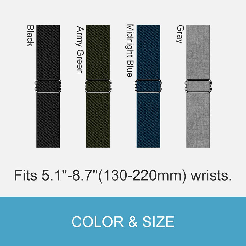 C2D JOY Stretchy Loop Nylon Strap Compatible with Garmin Approach S20/S5/S6 Watch Bands Replacement Accessory Adjustable Elastic One Size (Fits 5.1"-8.7" wrists) Army Green - NewNest Australia