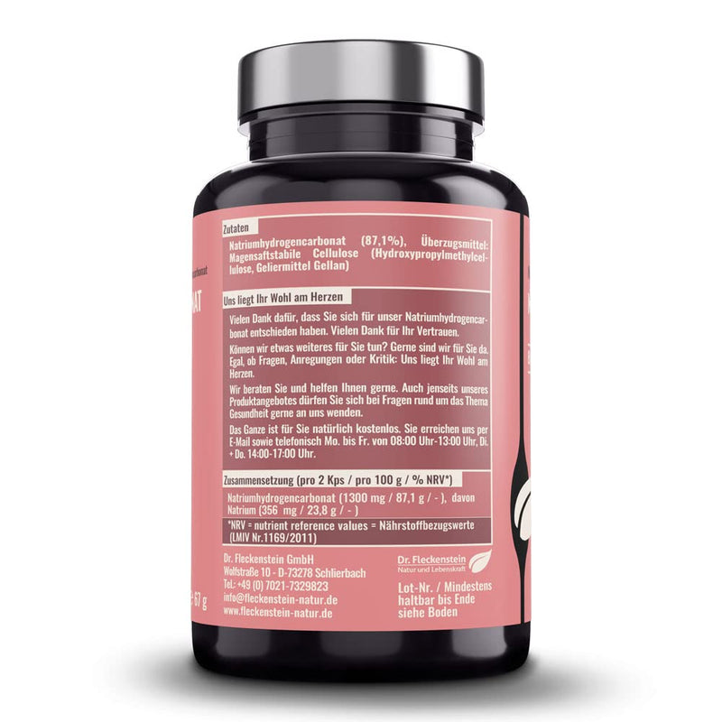 Dr. Fleckenstein sodium hydrogen carbonate capsules stable in gastric juice - NewNest Australia