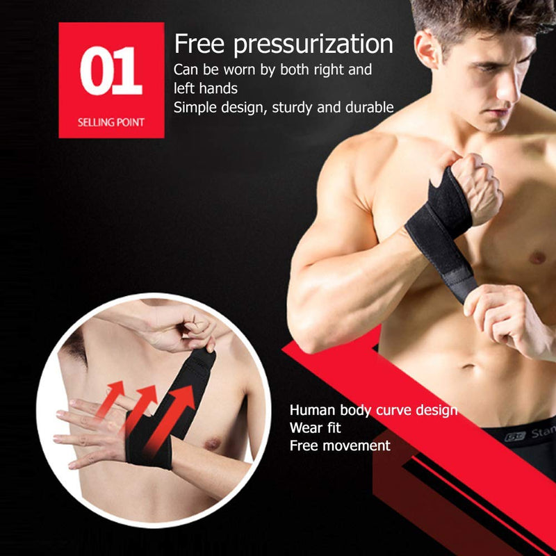 Wrist Compression Strap and Support Wrist Brace Sport Unisex One Size Adjustable for Fitness, Weightlifting, Tendonitis, Carpal Tunnel Arthritis, Wrist Pain Relief Style 1/1pack - NewNest Australia