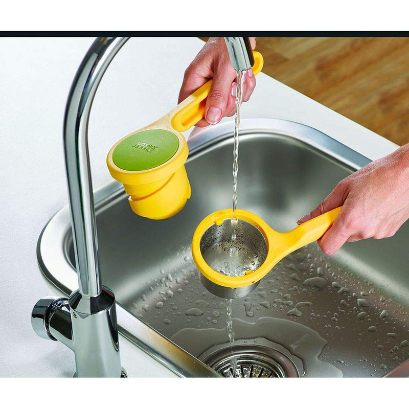 NewNest Australia - Joseph Joseph 20101 Helix Citrus Juicer Ergonomic Twist-Action Hand Press Stainless Steel, Yellow Citrus Press 