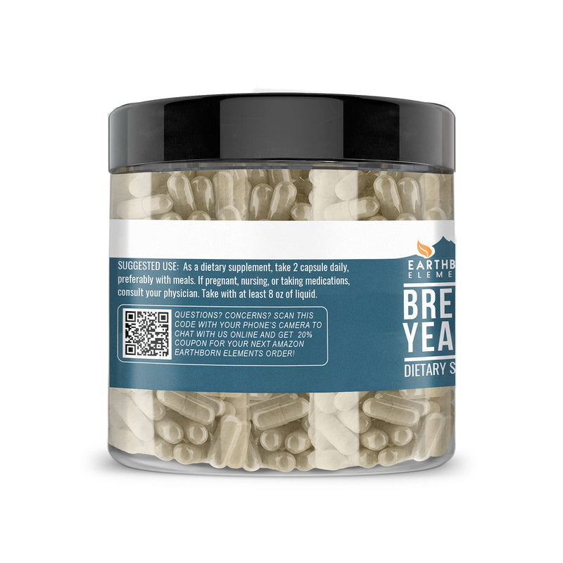 Earthborn Elements Brewer's Yeast 200 Capsules, Pure & Undiluted, No Additives 400 mg - NewNest Australia