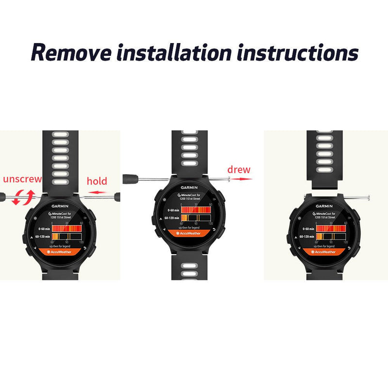 NotoCity Silicone Watch Band Replacement Solft Silicone Strap Compatible Forerunner 230/ 220/ 235/ 620/ 630/ 735XT/ Approach S20/ S5/ S6-3PCS SET 3PCS SET - NewNest Australia