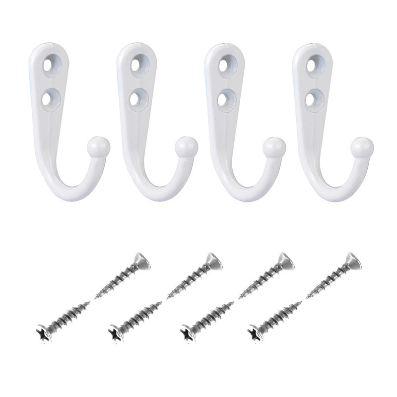 NewNest Australia - eBoot 20 Pieces Wall Mounted Hook Robe Hooks Single Coat Hanger and 50 Pieces Screws (White) White 