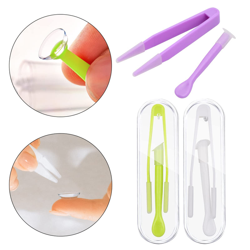 Jinlaili Pack of 5 contact lens tweezers, contact lens inserter remover, contact lens removal tweezers and suction cup, plastic contact lens remover, tweezers suction stick for travel household - NewNest Australia