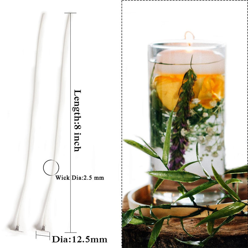 EricX Light 100 Piece Candle Wick 8" Pre-Waxed Cotton Core,for Candle Making,Candle DIY - NewNest Australia